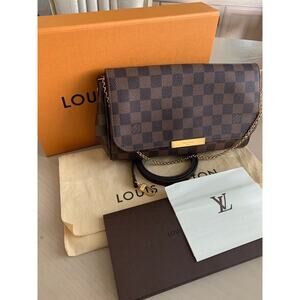 Louis Vuitton Favorite MM Crossbody Damier Ebene Chain - Receipt, Box, Dust bag